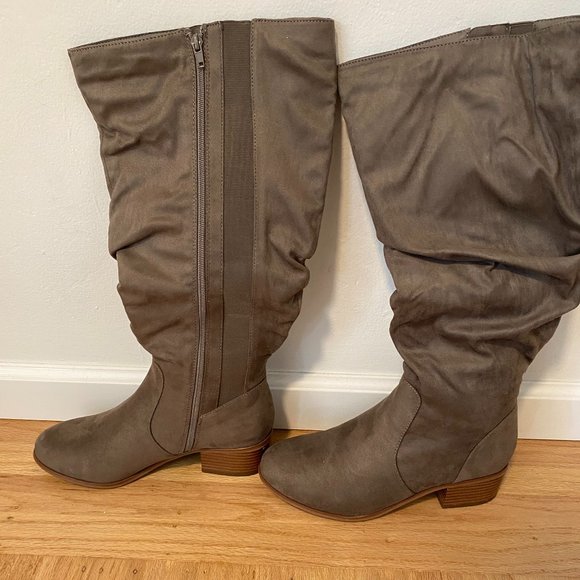 Great deal! Lane Bryant Slouch Tall Boots - Gray, 10W - Picture 1 of 4